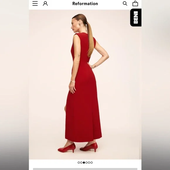 Reformation Cori Red Maxi Dress with Side Slit - Picture 2 of 3
